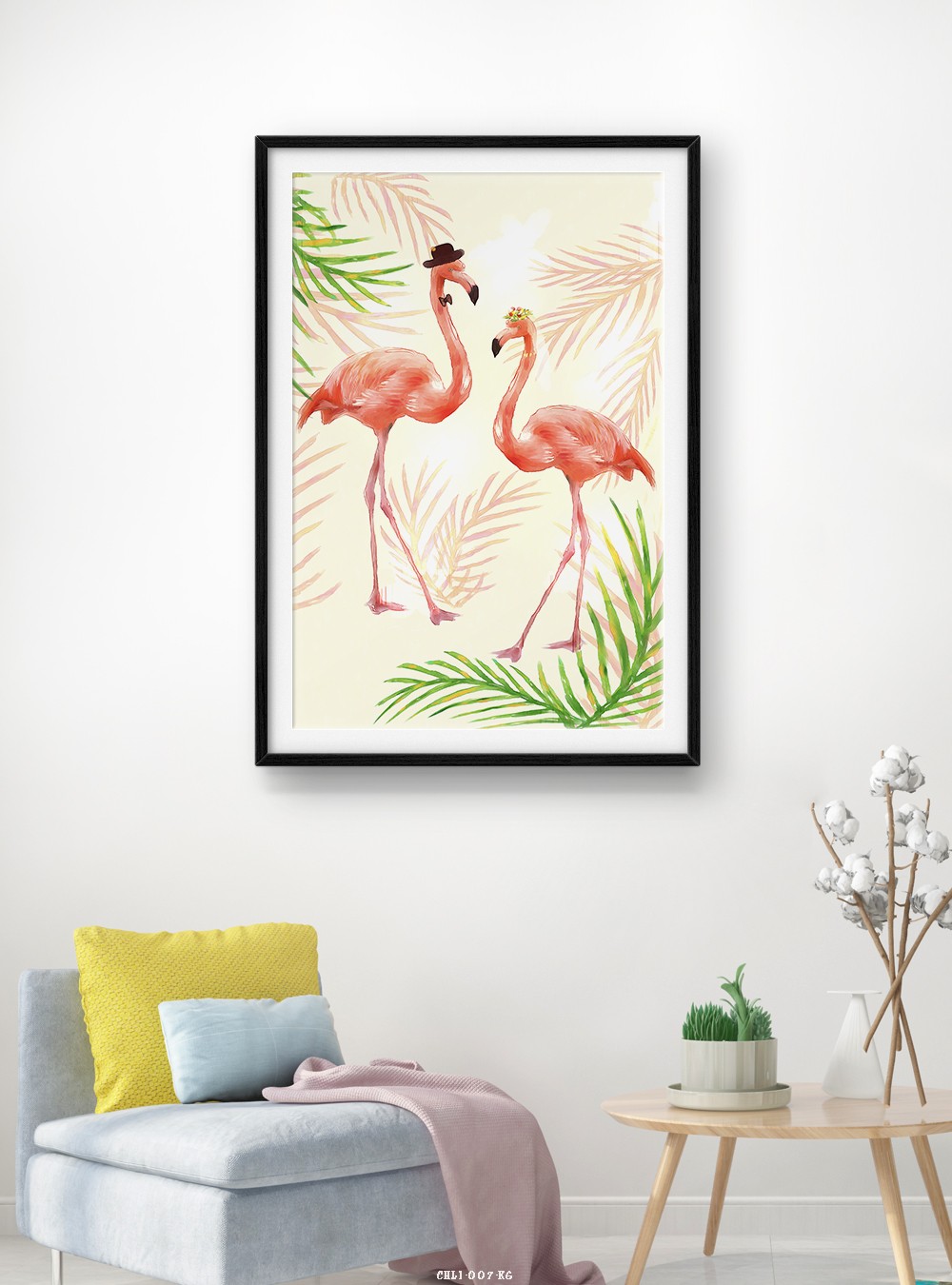 Hoa lá tranh vẽ CHL1-007-KG